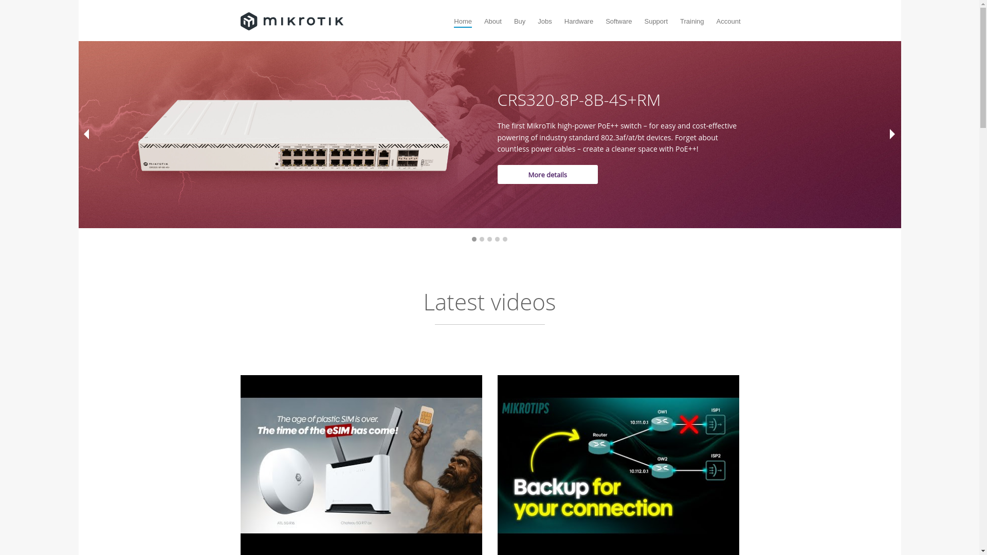 website screenshot of https://mikrotik.com/