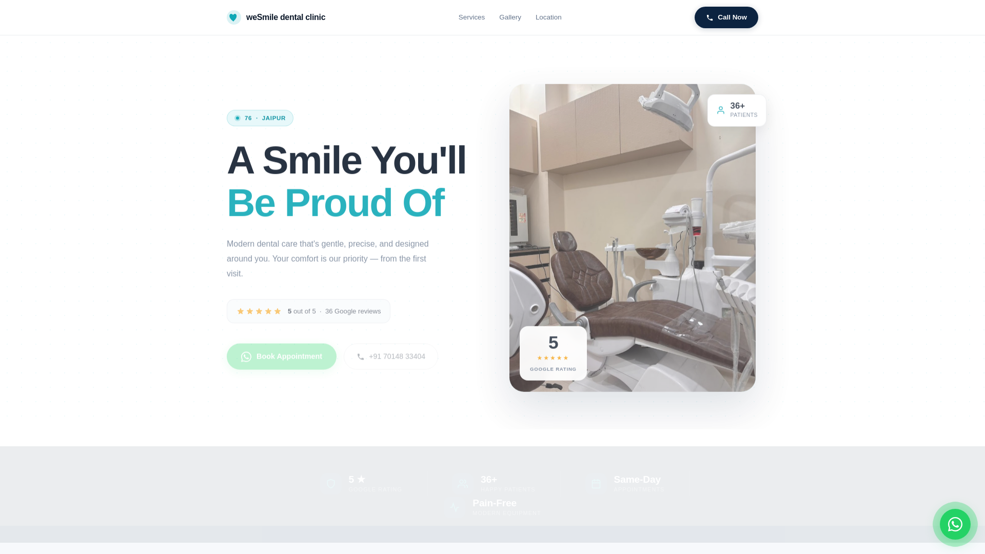 website screenshot of https://wesmile-dental-clinic-jaipur.pages.dev/