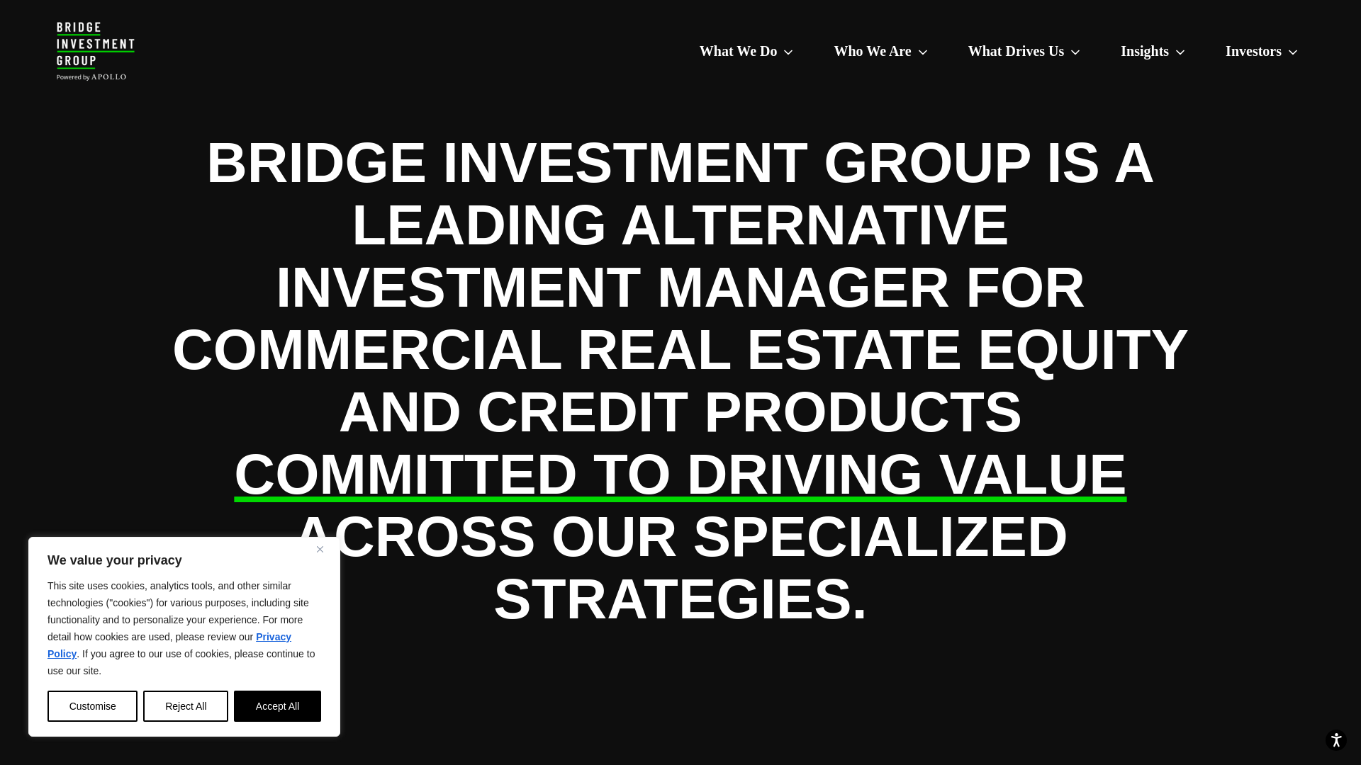 website screenshot of https://www.bridgeig.com/