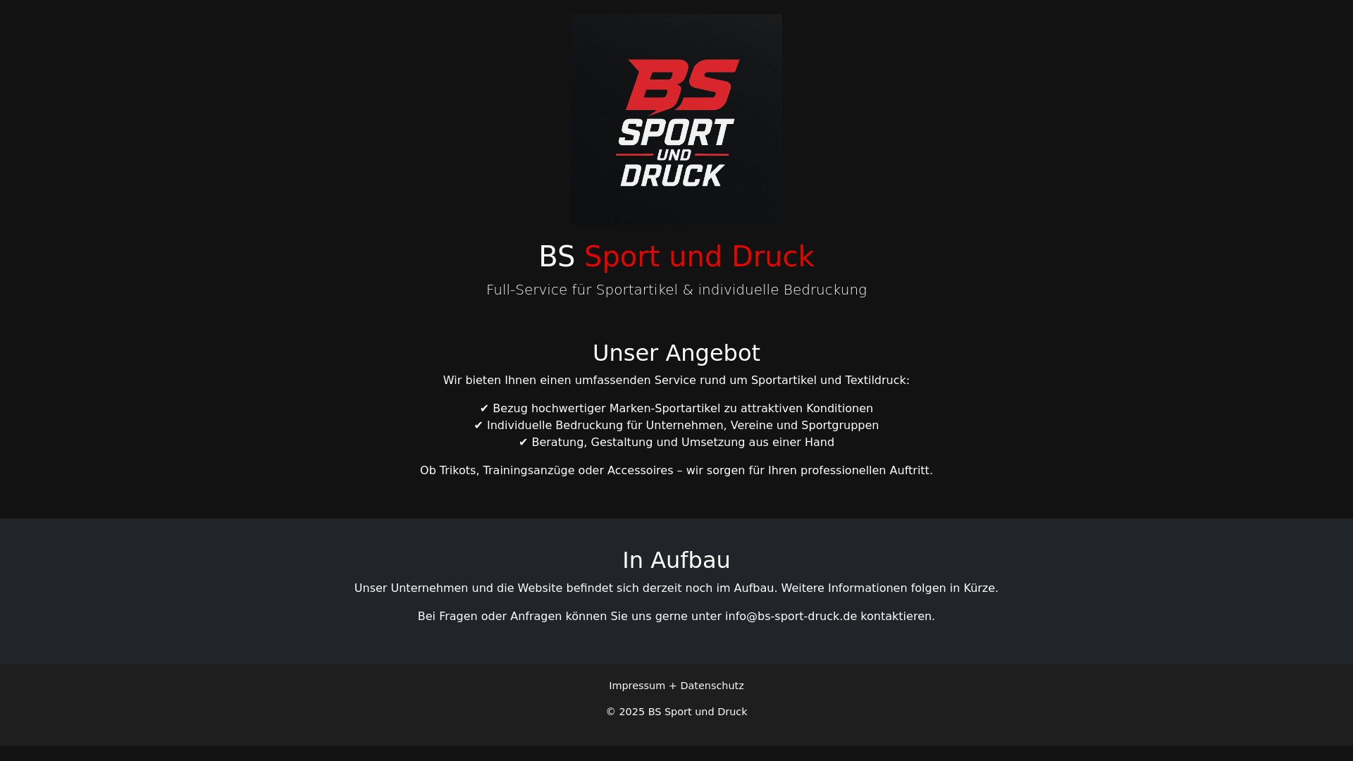 website screenshot of https://bs-sport-druck.de/