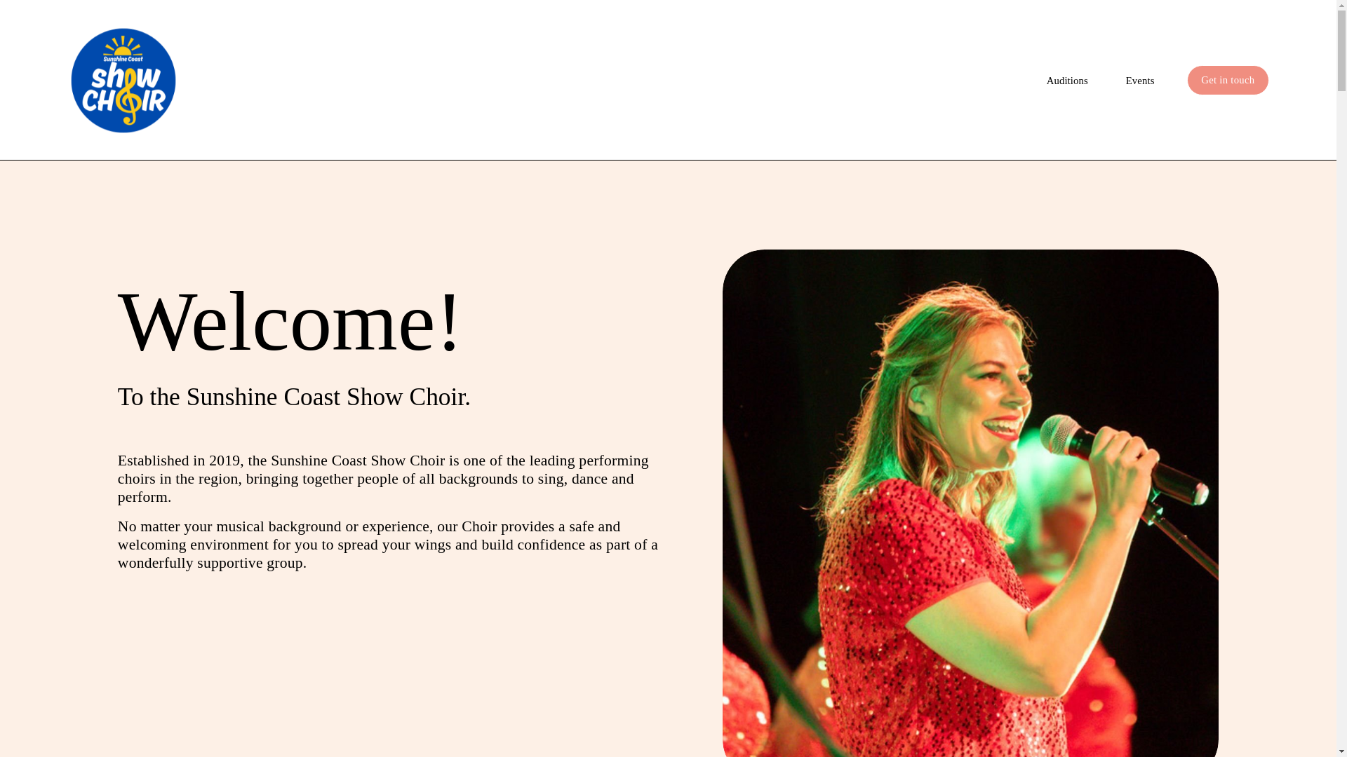 website screenshot of https://sunshinecoastshowchoir.com.au/