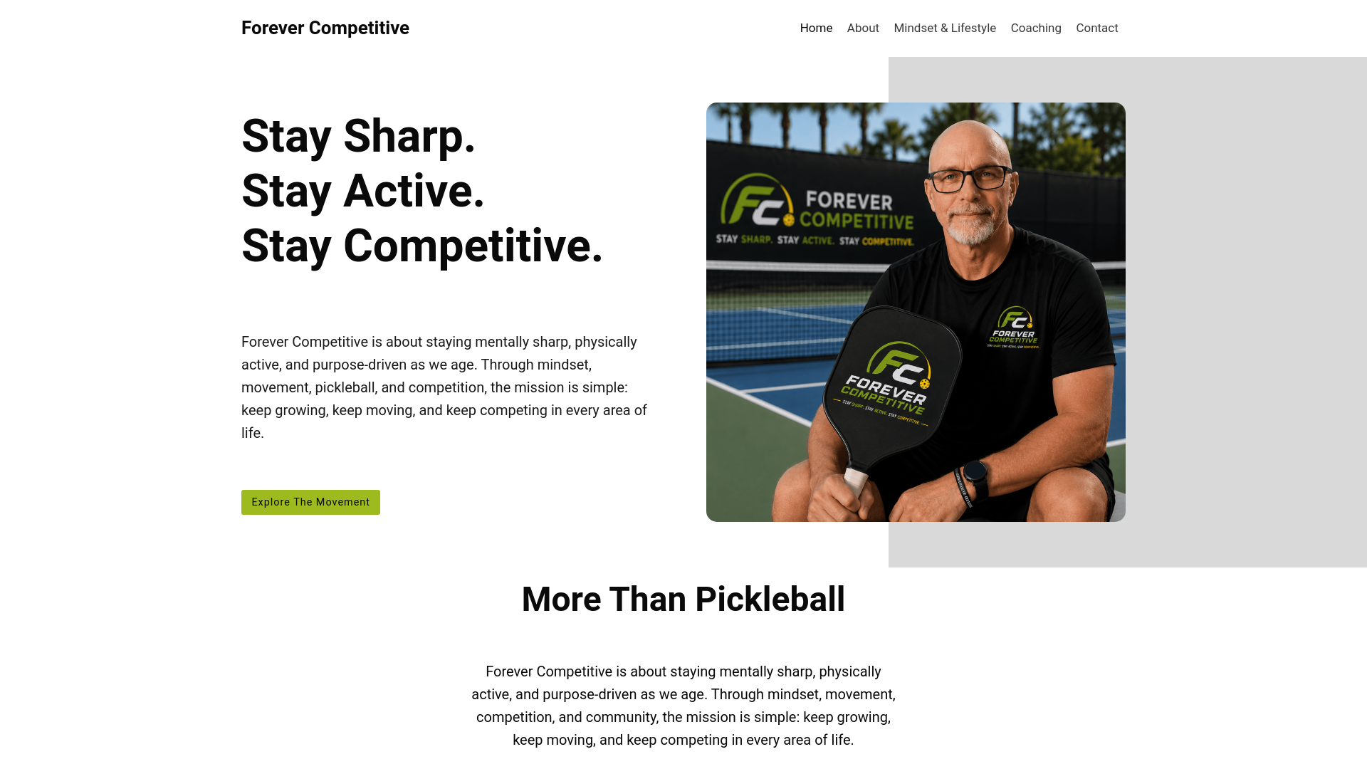 website screenshot of https://forevercompetitive.com/