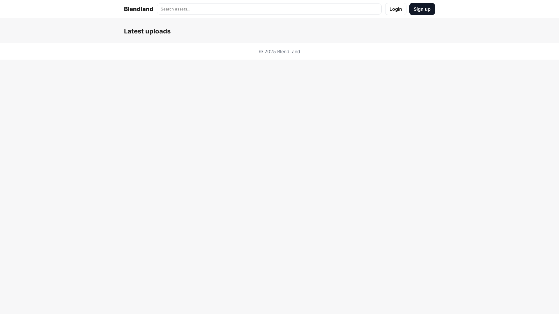website screenshot of https://blendland.org/