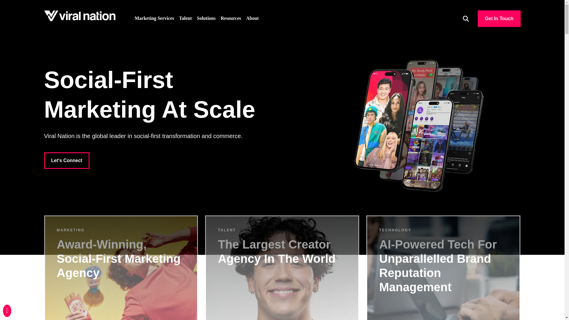 website screenshot of https://viralnation.digital/