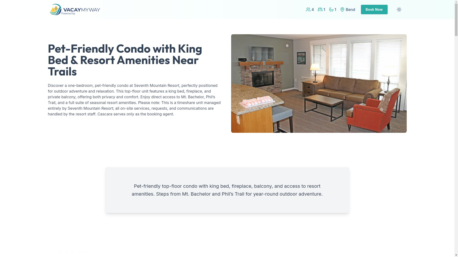 website screenshot of https://cozydeschutes.vacations/