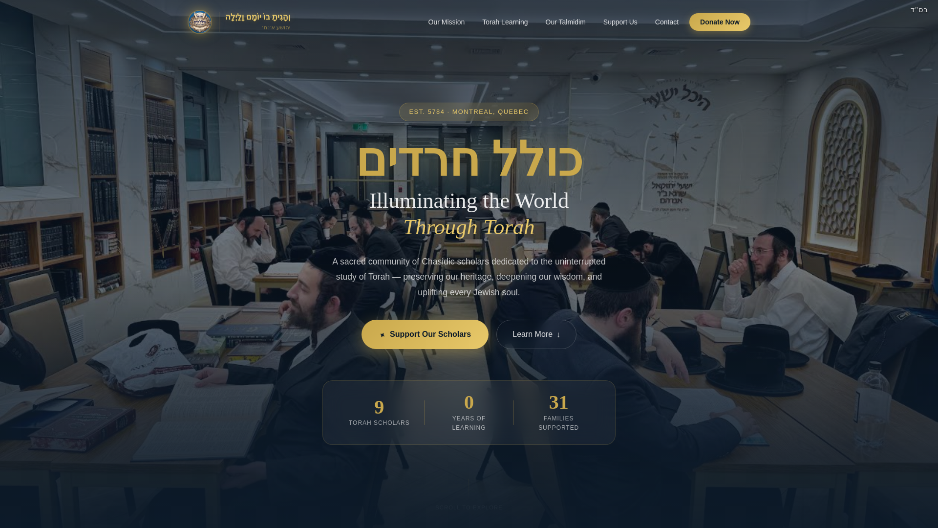 website screenshot of https://kolelchareidim1.pages.dev/