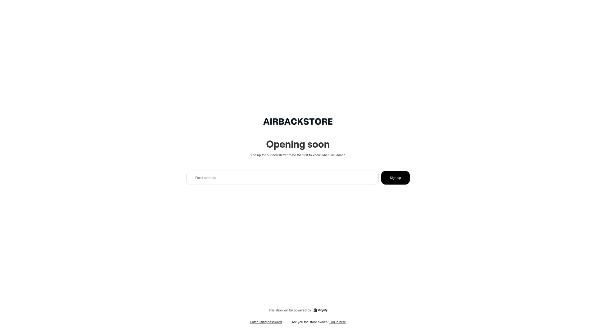 website screenshot of https://airbackstore.shop/