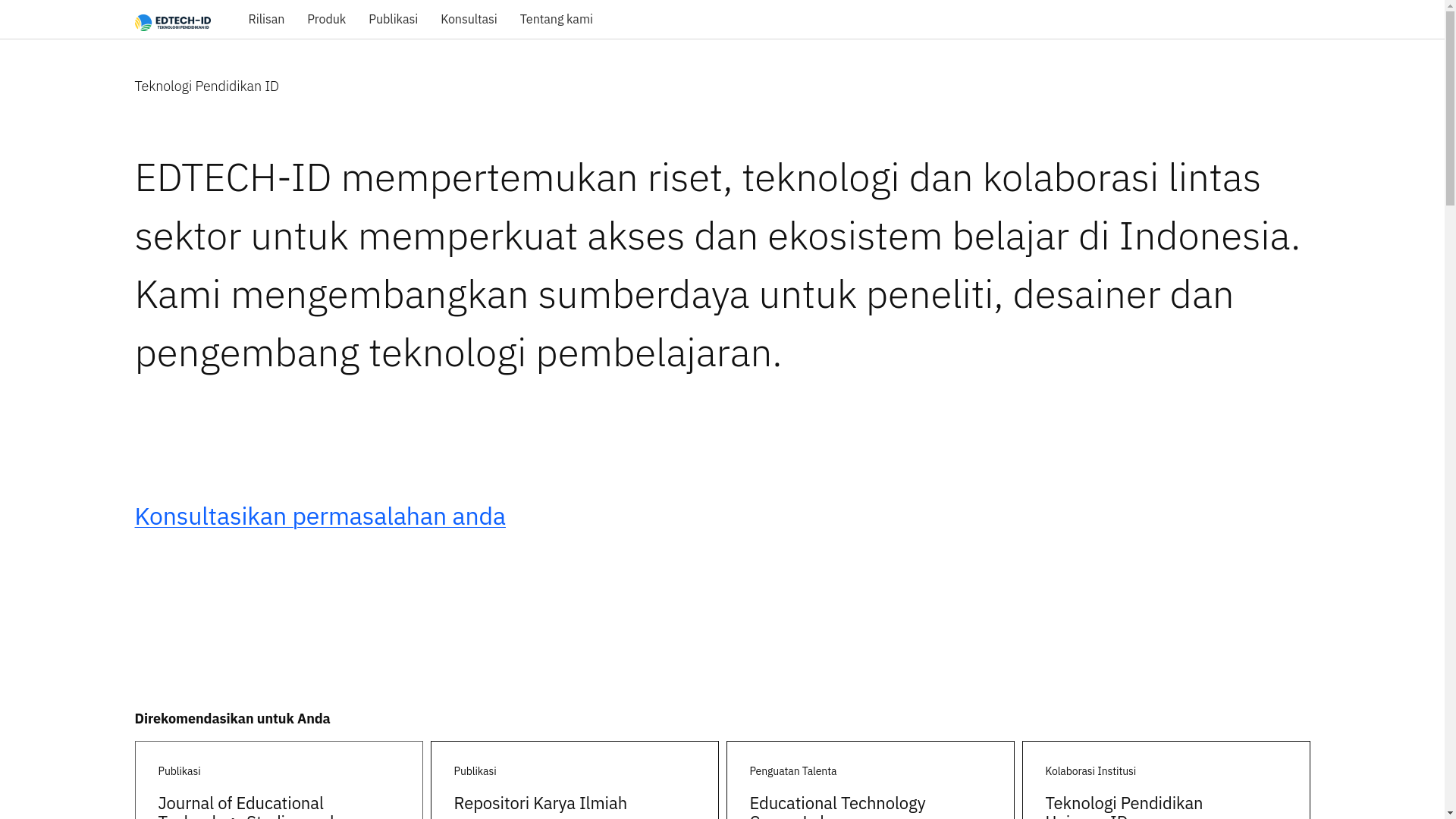 website screenshot of https://teknologipendidikan.or.id/
