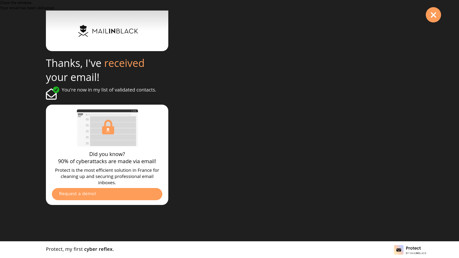 website screenshot of https://app.mailinblack.com/mibc-fr-02/invitation?lang=en&id=809ca261-7a4a-449a-ab86-e3d772c28e0d&utm_source=DA-en&utm_medium=email&utm_campaign=no-robot&utm_content=saas