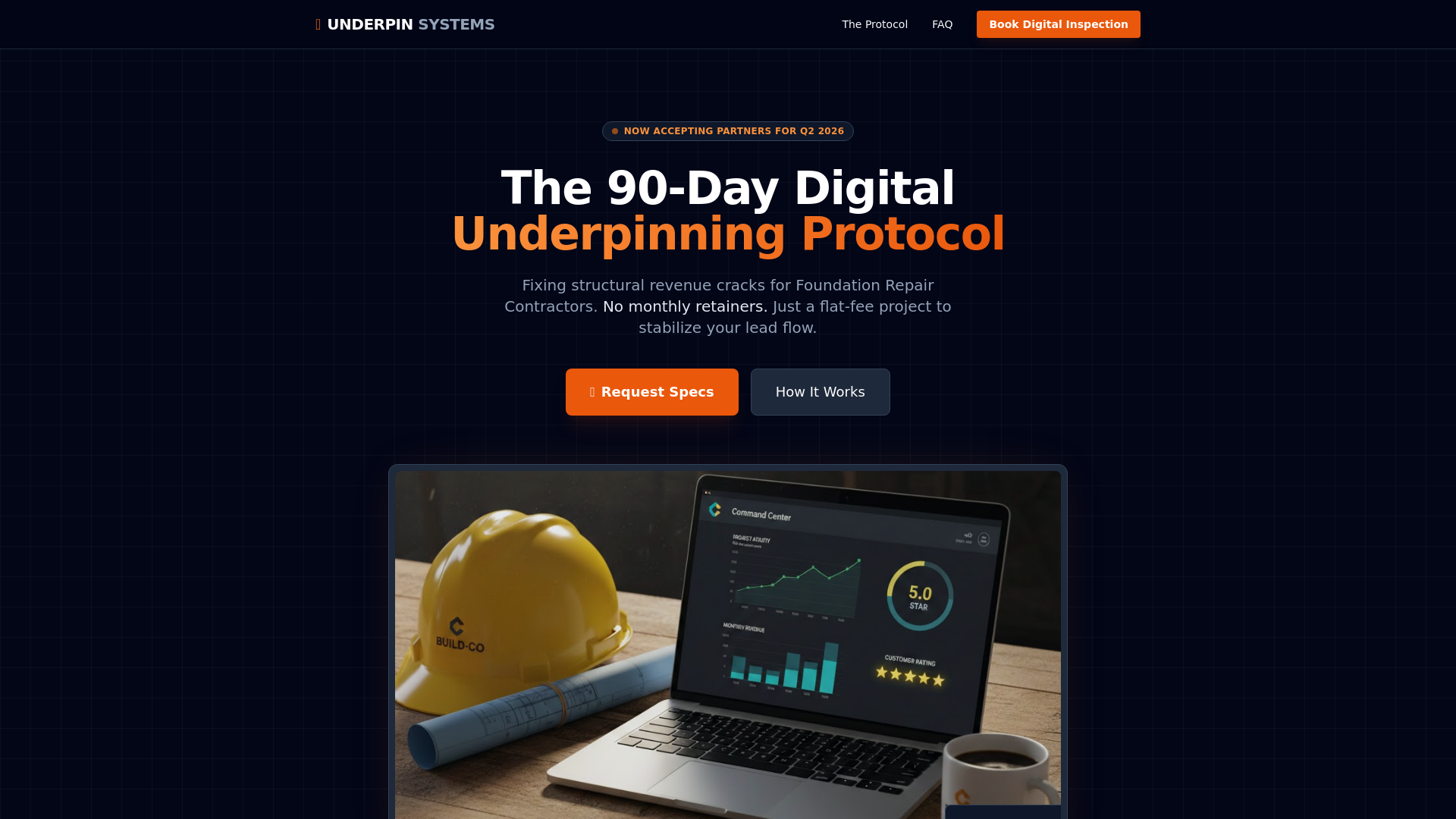 website screenshot of https://underpinsystems.com/