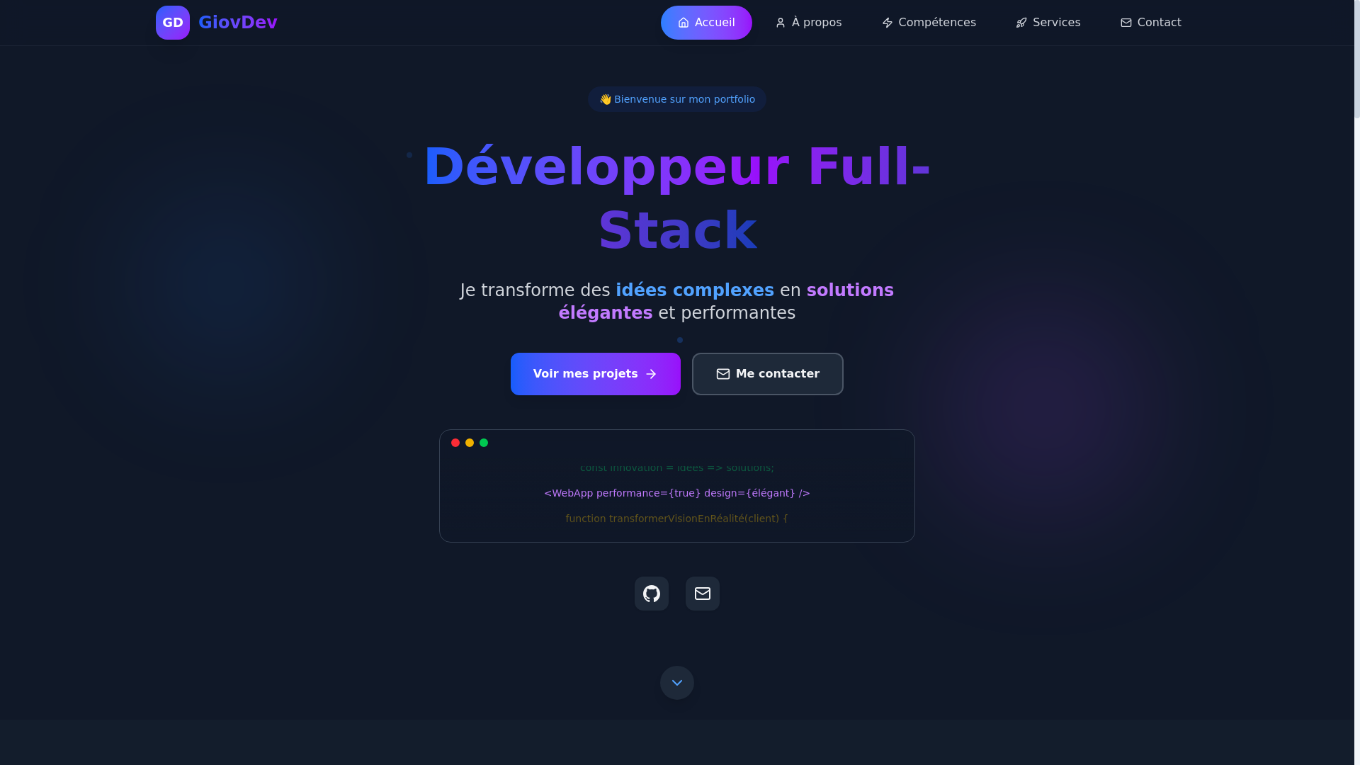 website screenshot of https://giovweb.com/