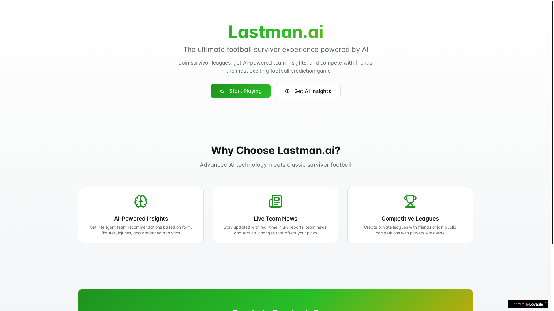 website screenshot of https://lastman.ai/