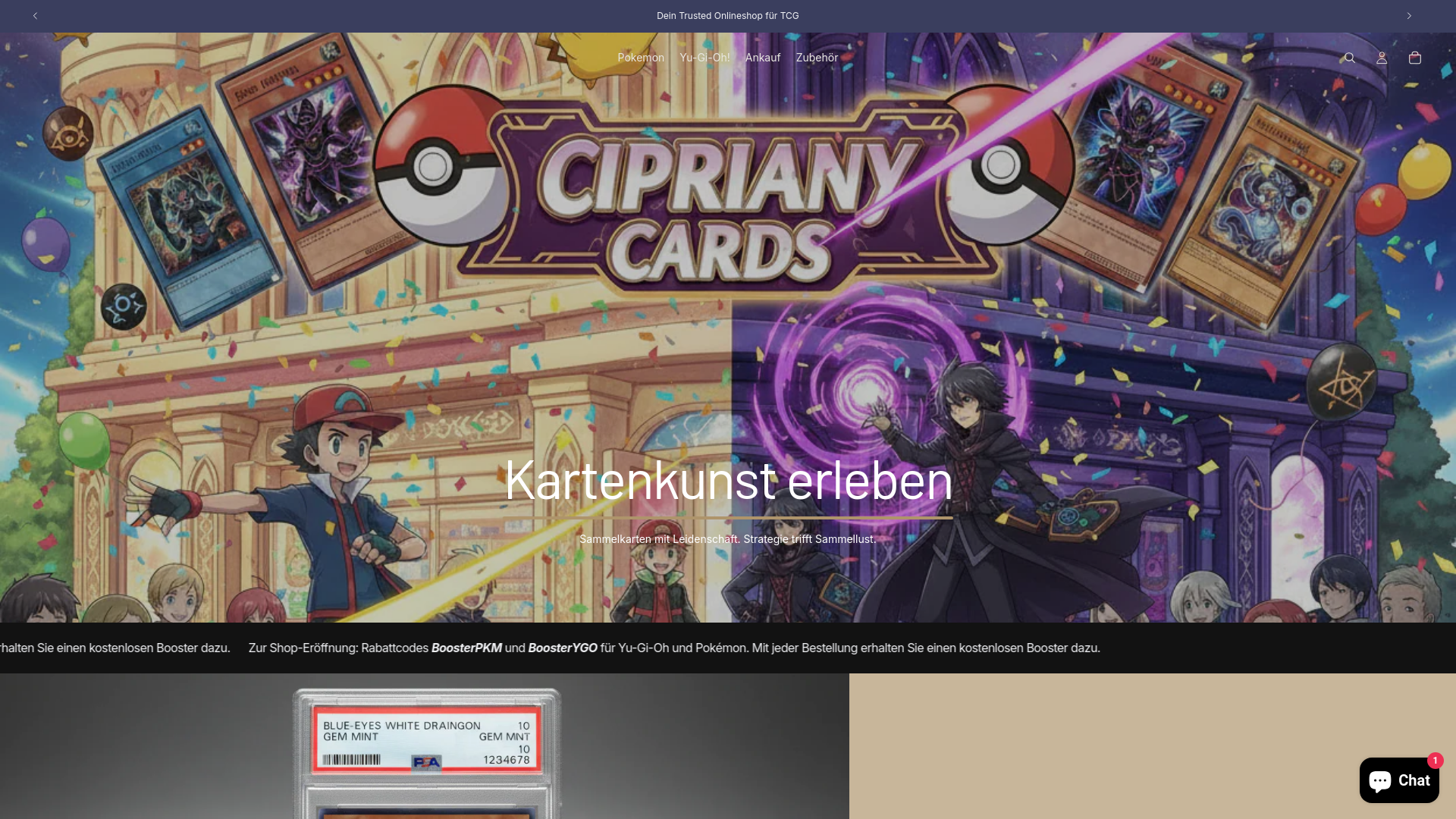 website screenshot of https://ciprianycards.com/