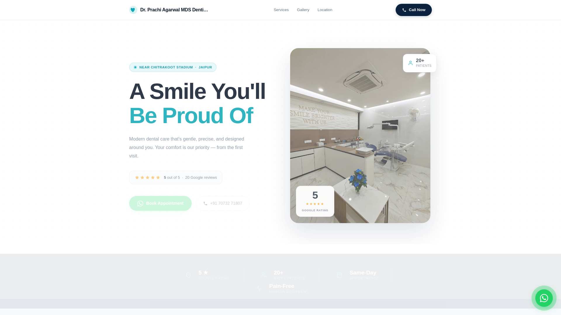 website screenshot of https://dr-prachi-agarwal-mds-dentist-tooth-n-brain-clinic.pages.dev/
