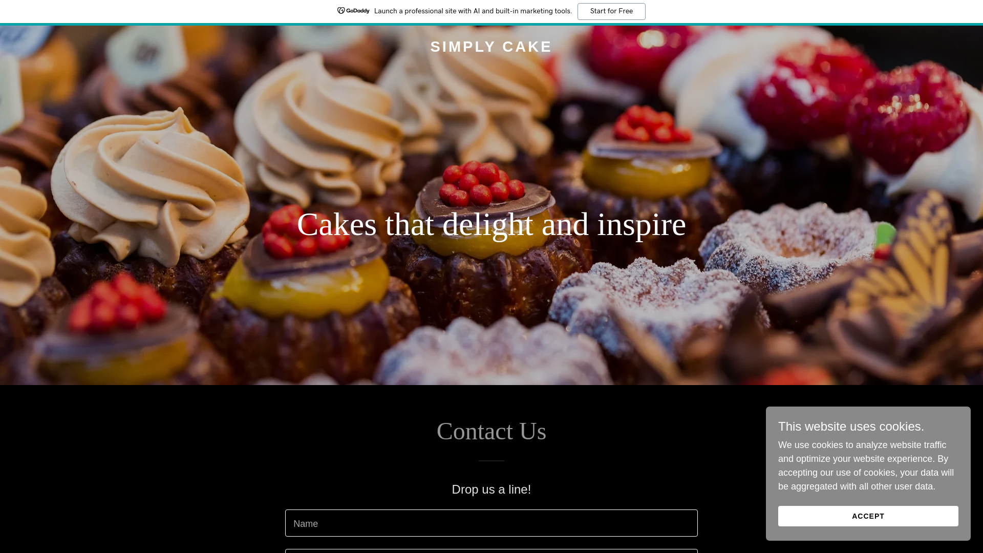 website screenshot of https://simplycakeysydney.com/