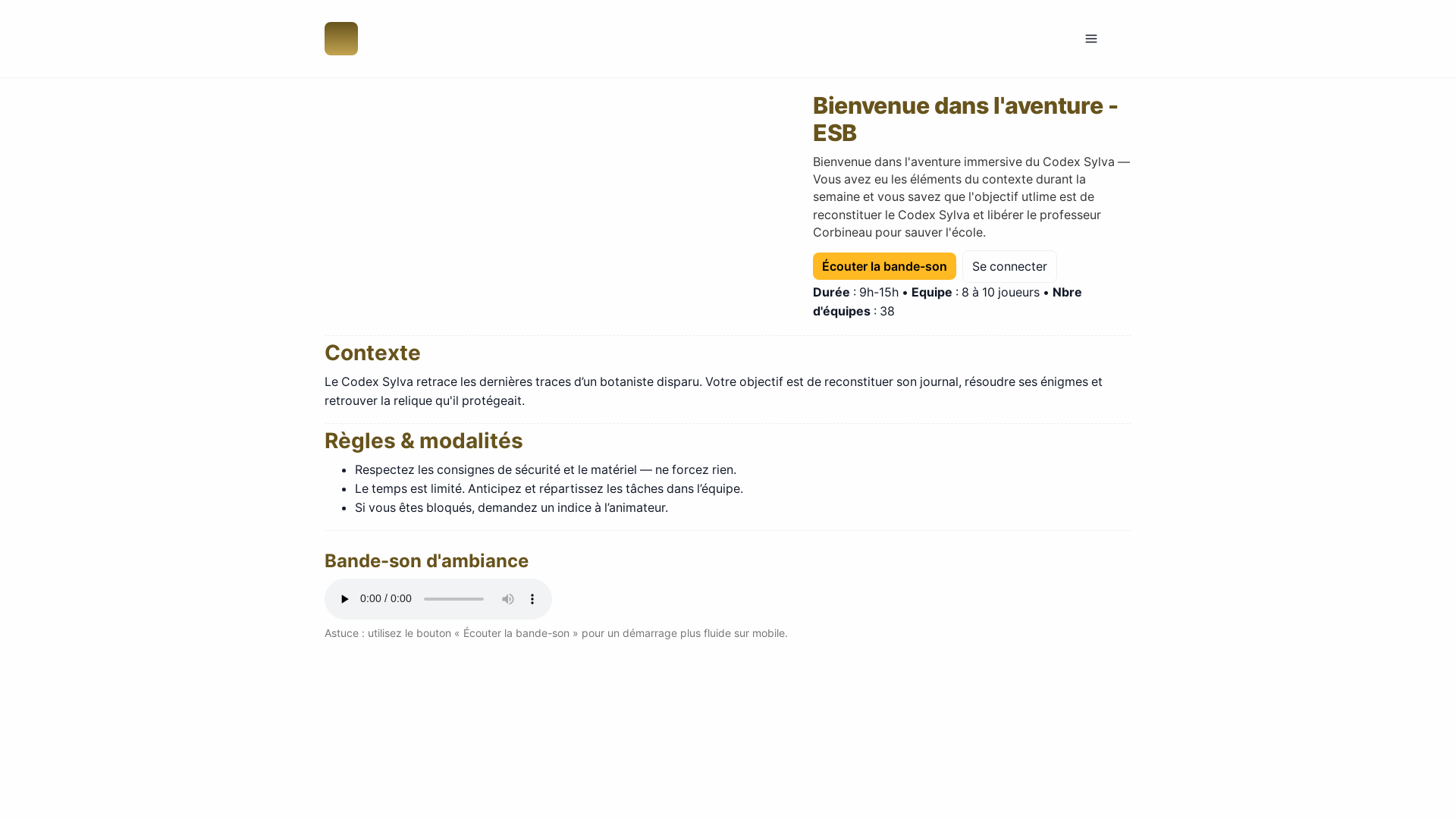 website screenshot of https://codex-sylva.fr/