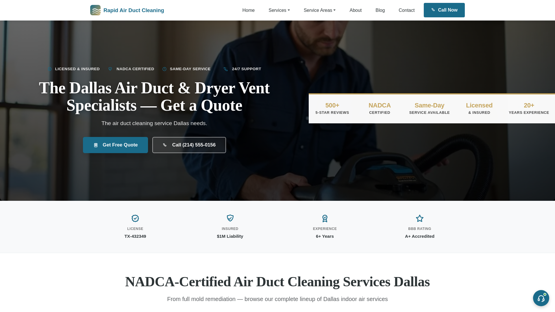 website screenshot of https://rapidairductcleaning-com.pages.dev/