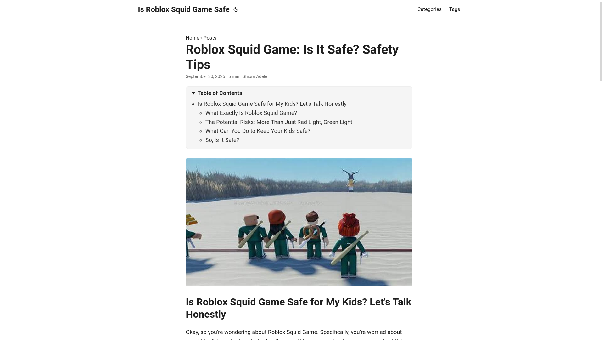 website screenshot of https://is-roblox-squid-game-safe.pages.dev/