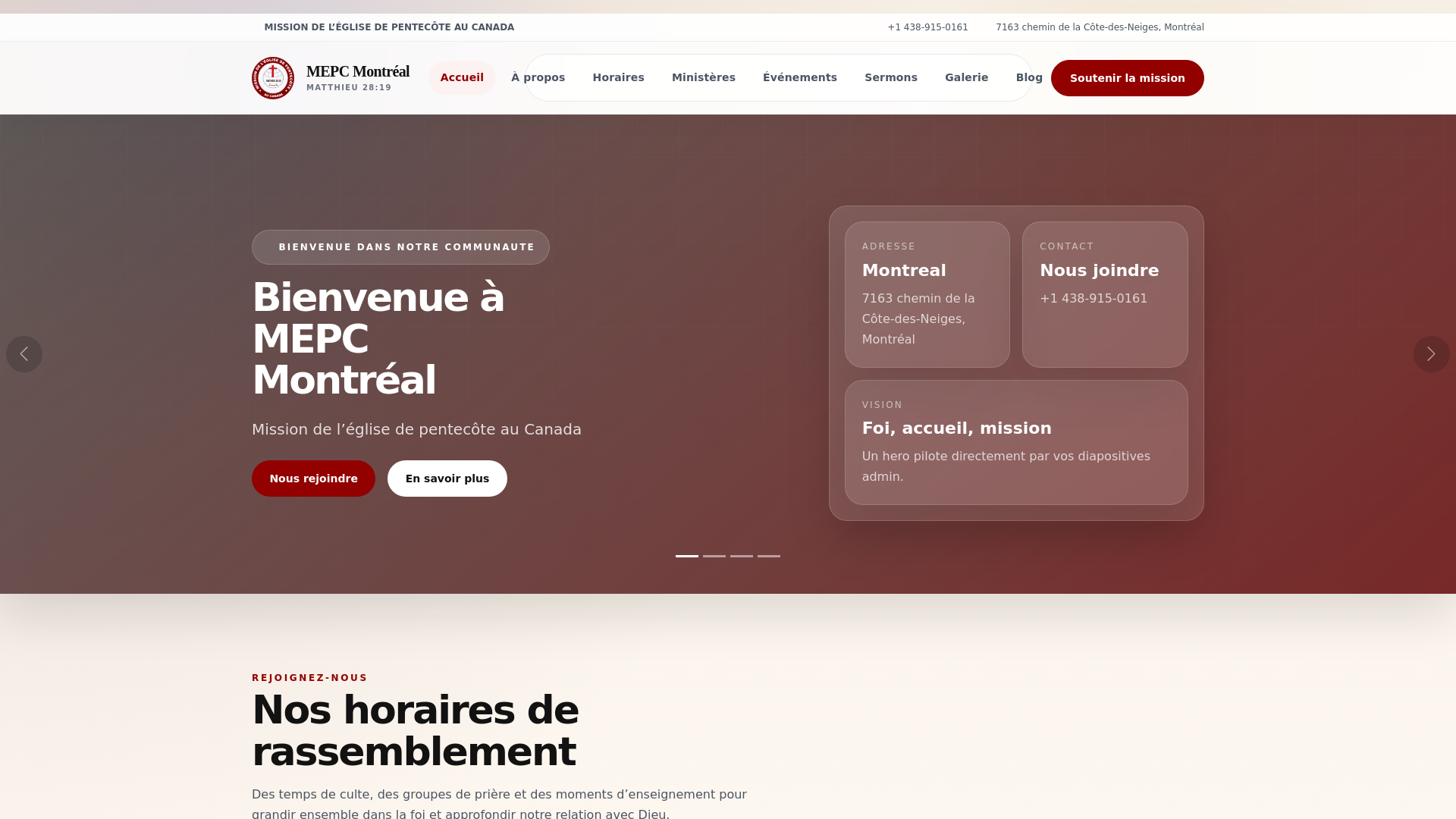 website screenshot of https://mepcmontreal.com/