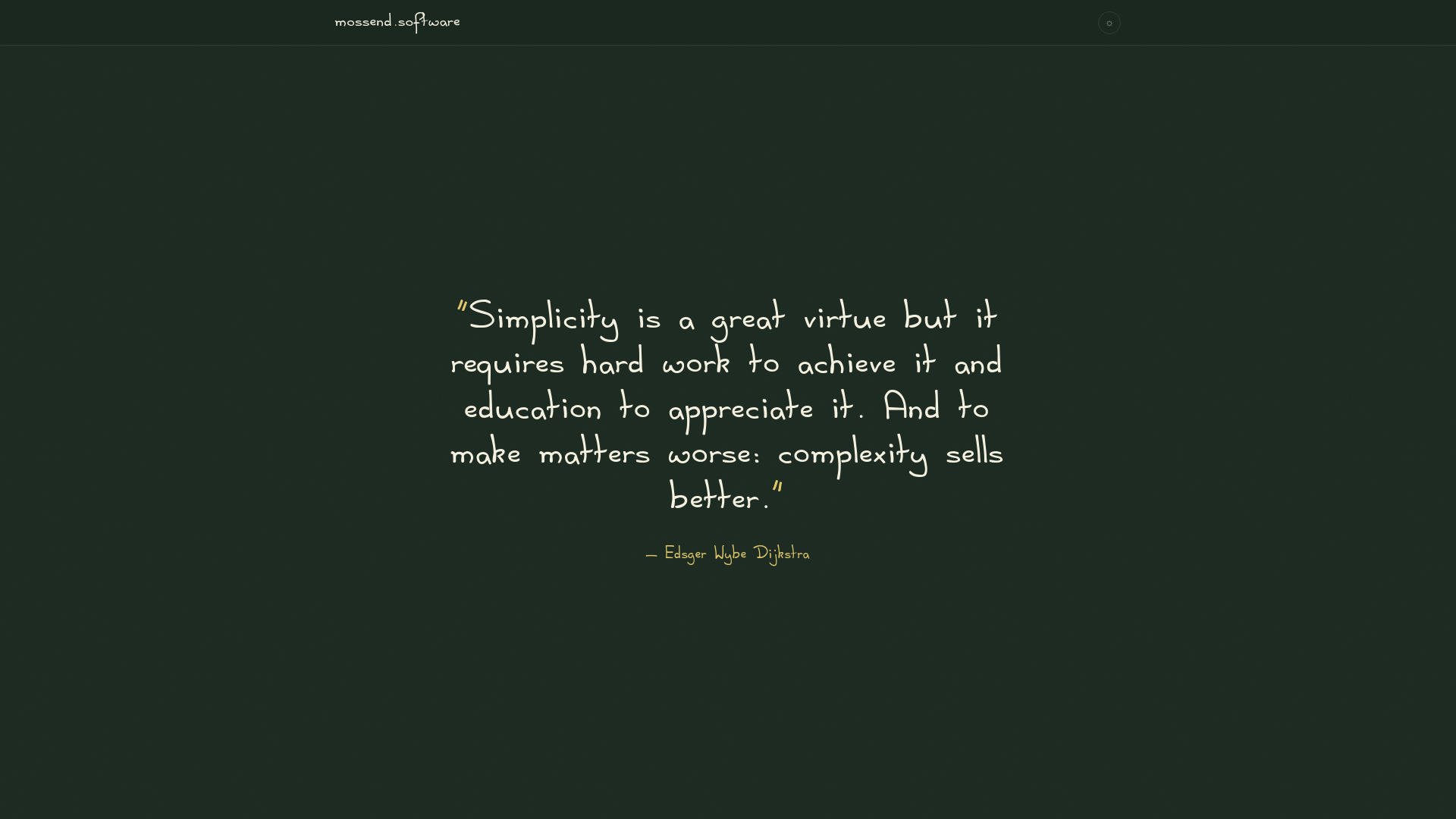 website screenshot of https://mossend-software.pages.dev/