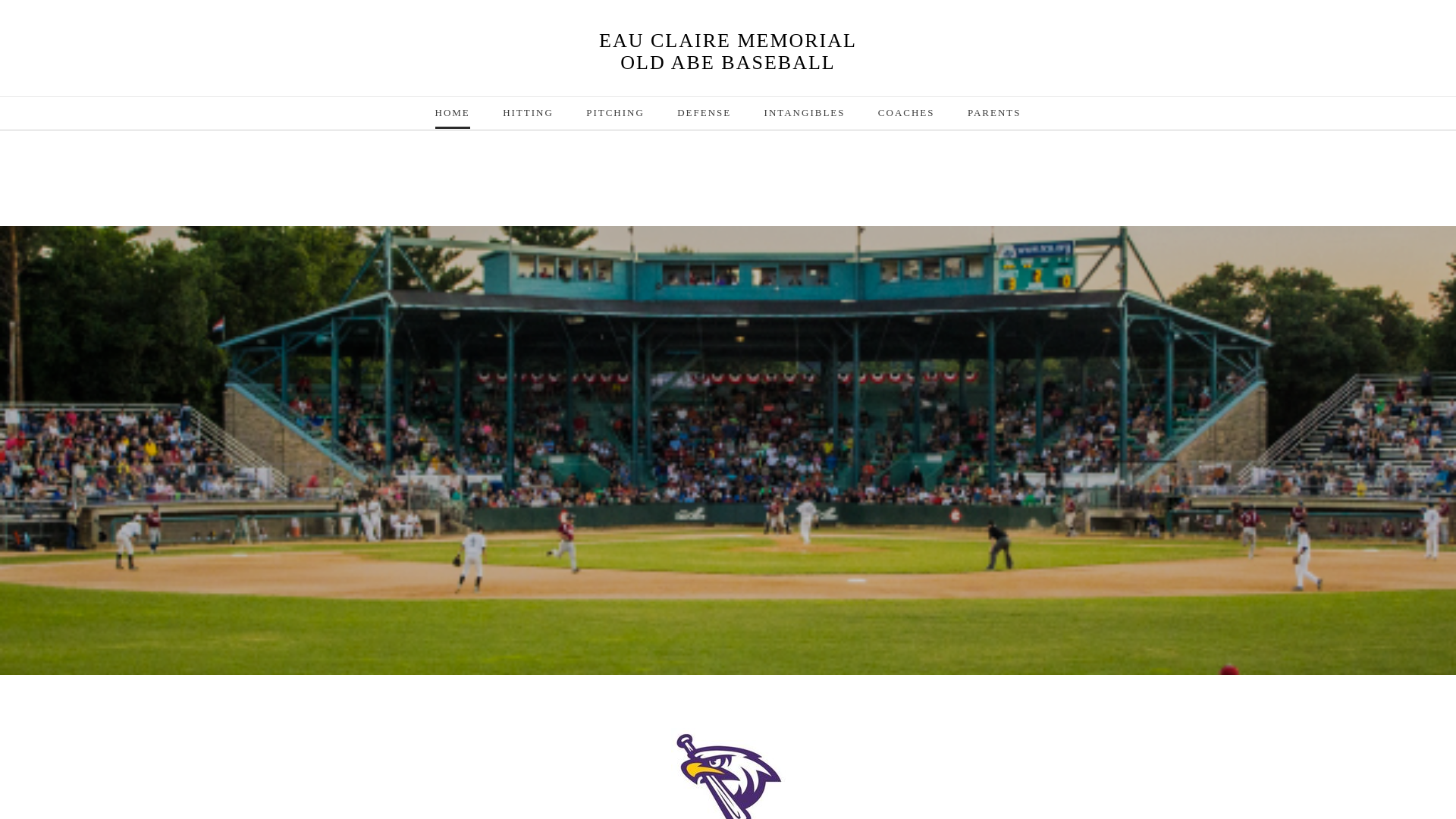 website screenshot of https://ecmemorialbaseball.org/