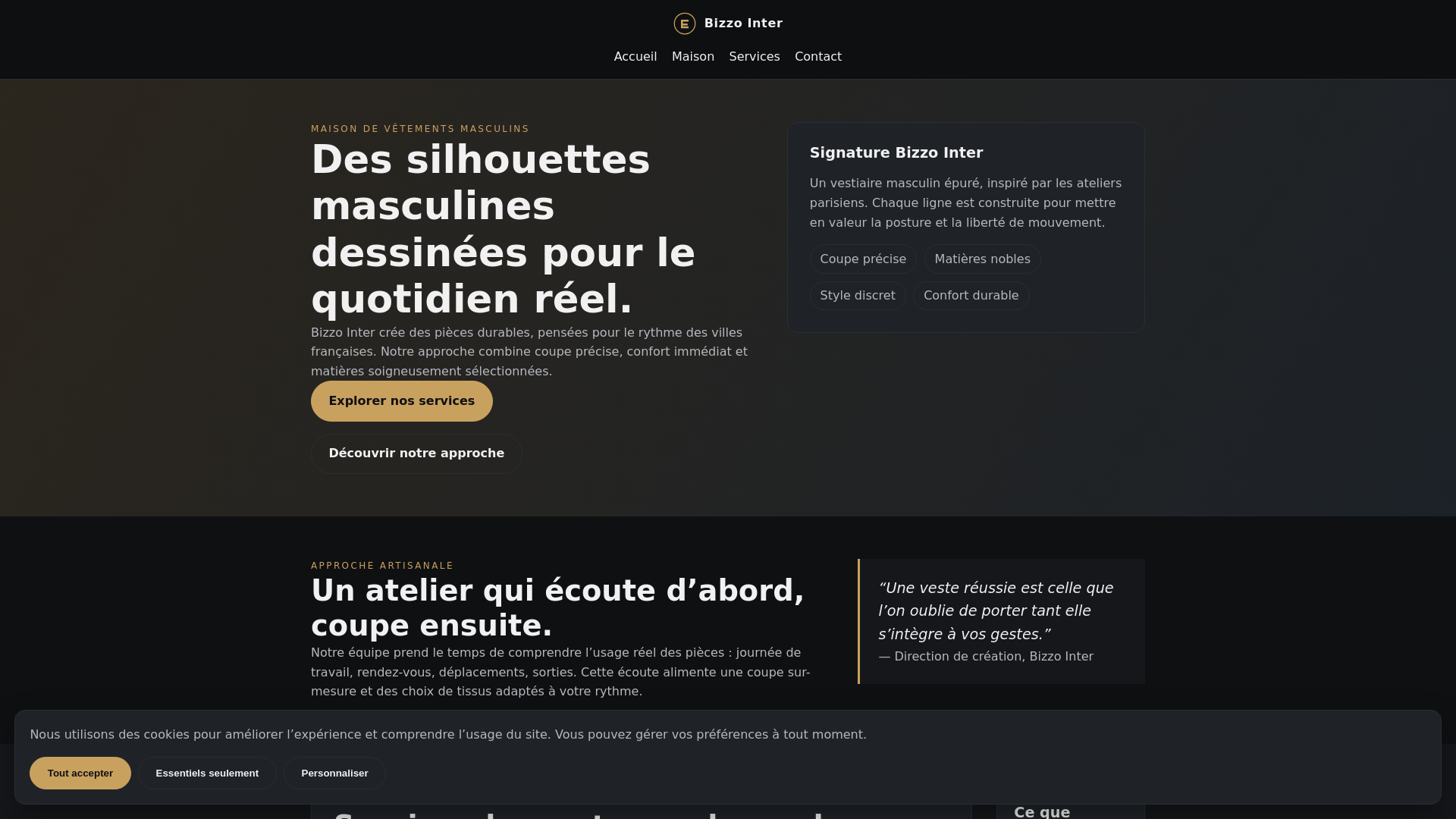 website screenshot of https://bizzointer.media