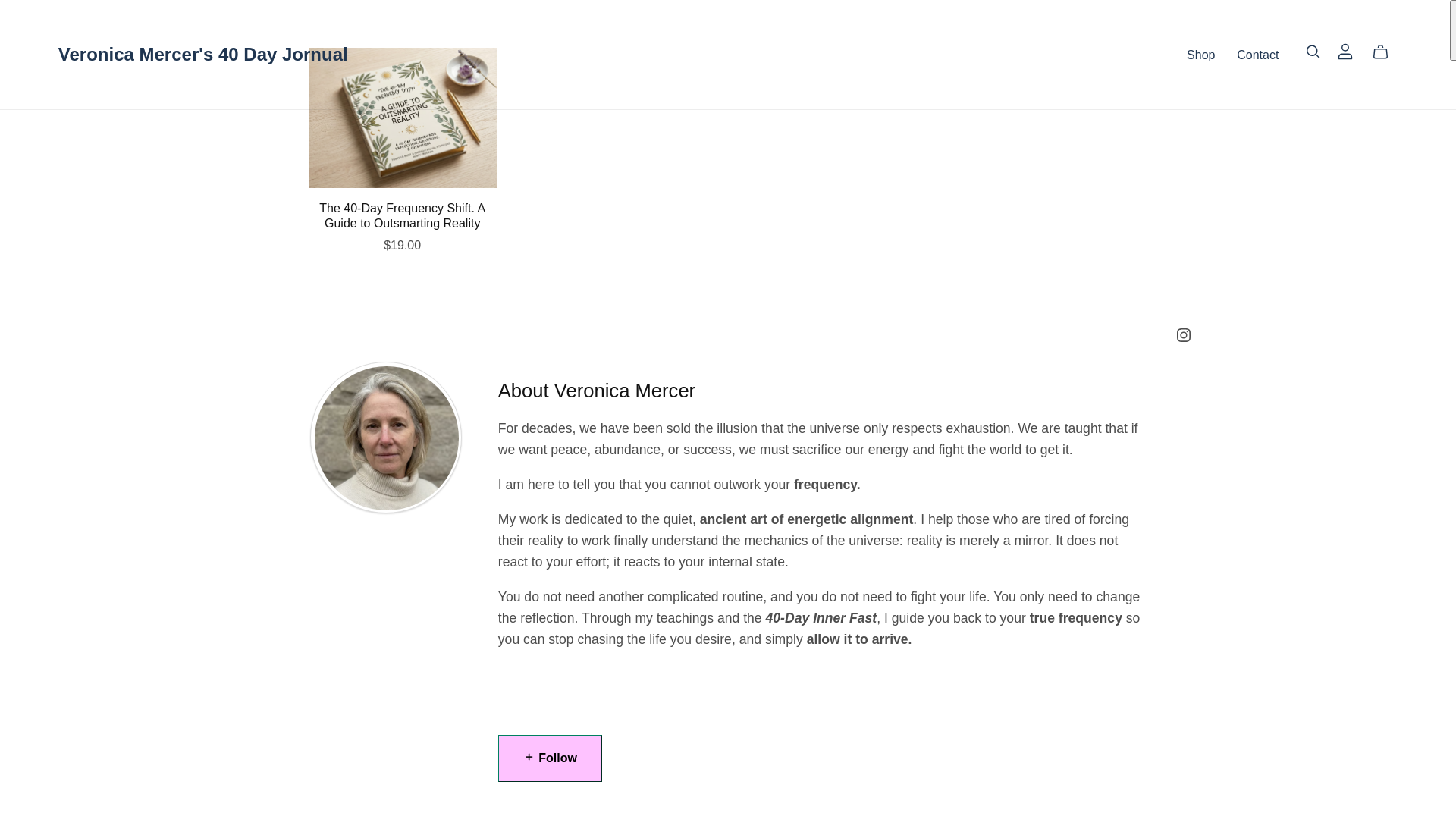 website screenshot of https://veronicamercerjournal.store/