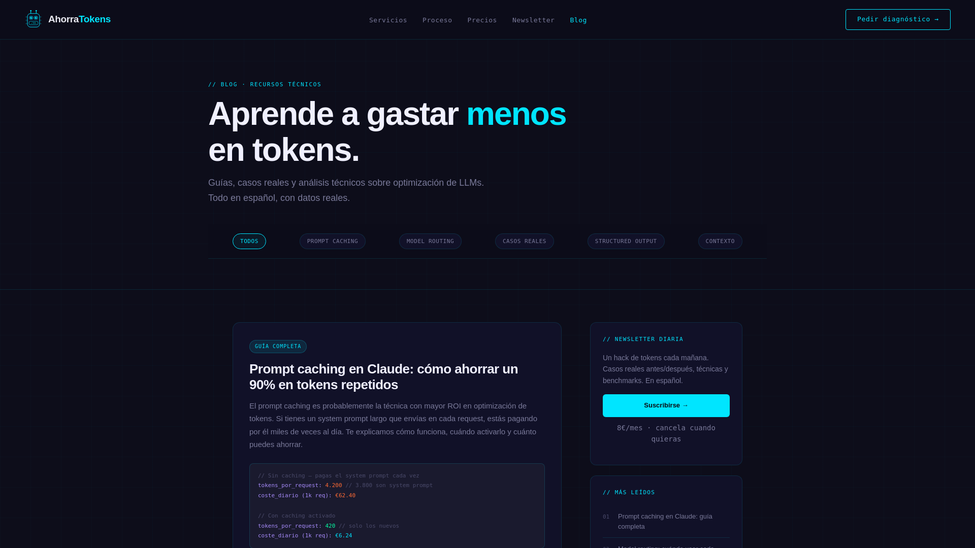 website screenshot of https://ahorratokens.com/