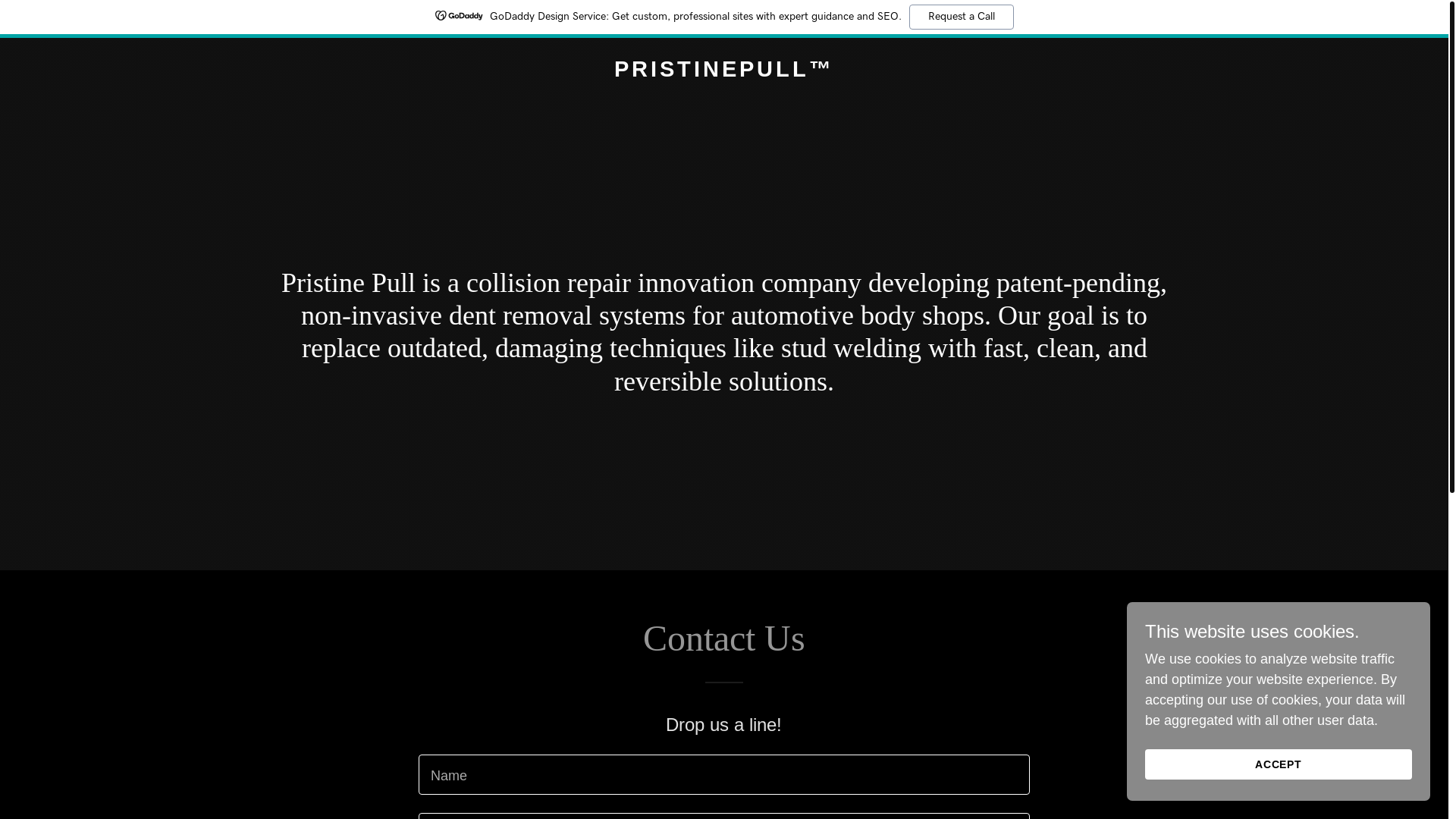 website screenshot of https://pristinepull.com/