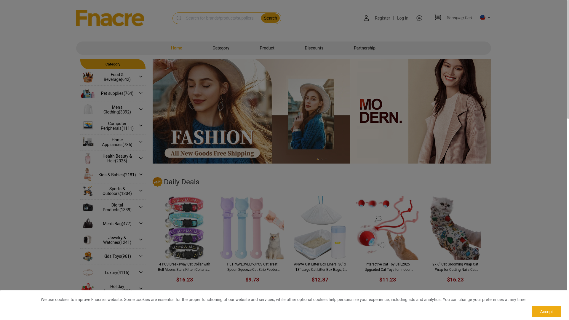 website screenshot of https://fnacremarket.com/