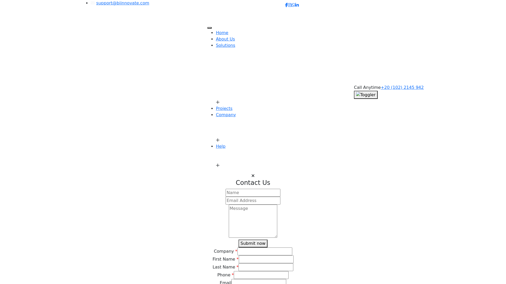website screenshot of https://biinnovate.com/