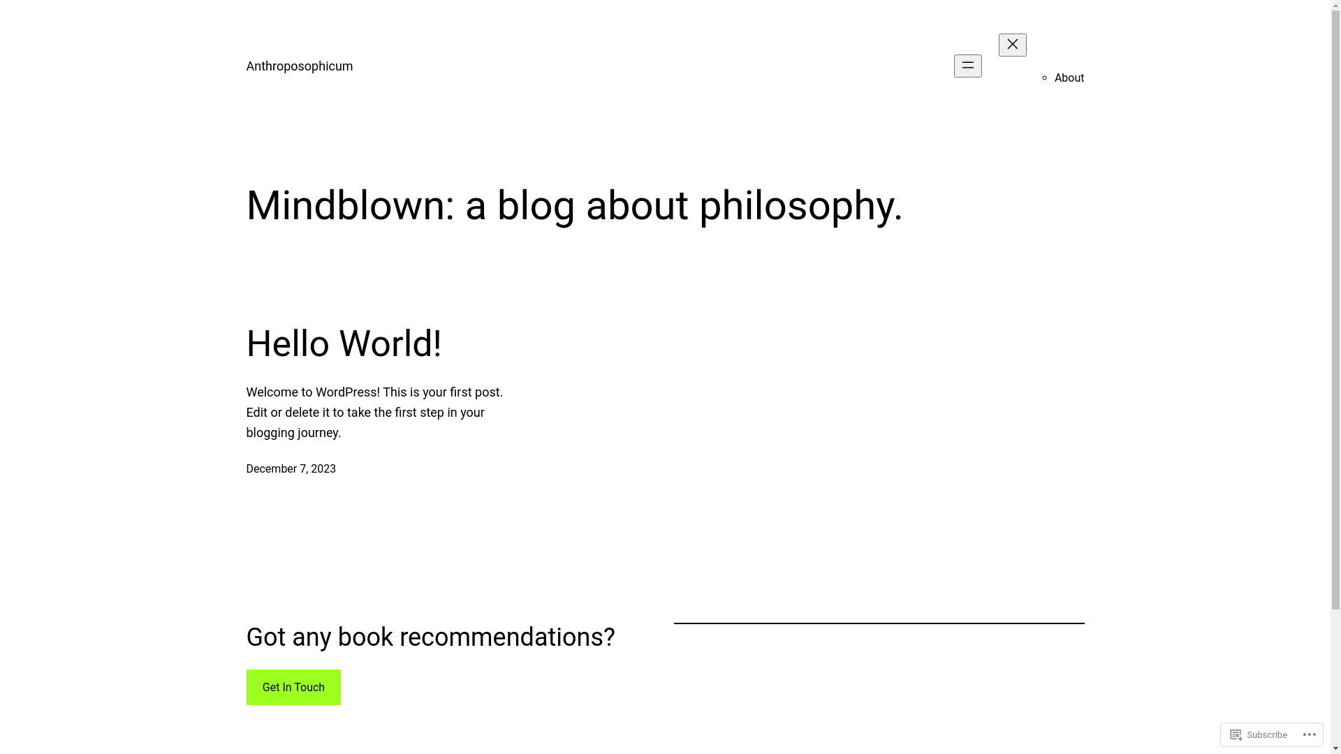 website screenshot of https://anthroposophicum.blog/