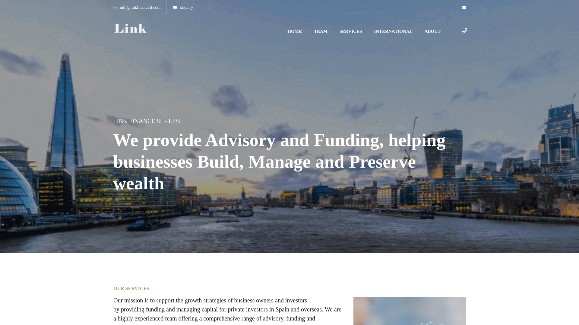 website screenshot of https://linkfinancesl.com/