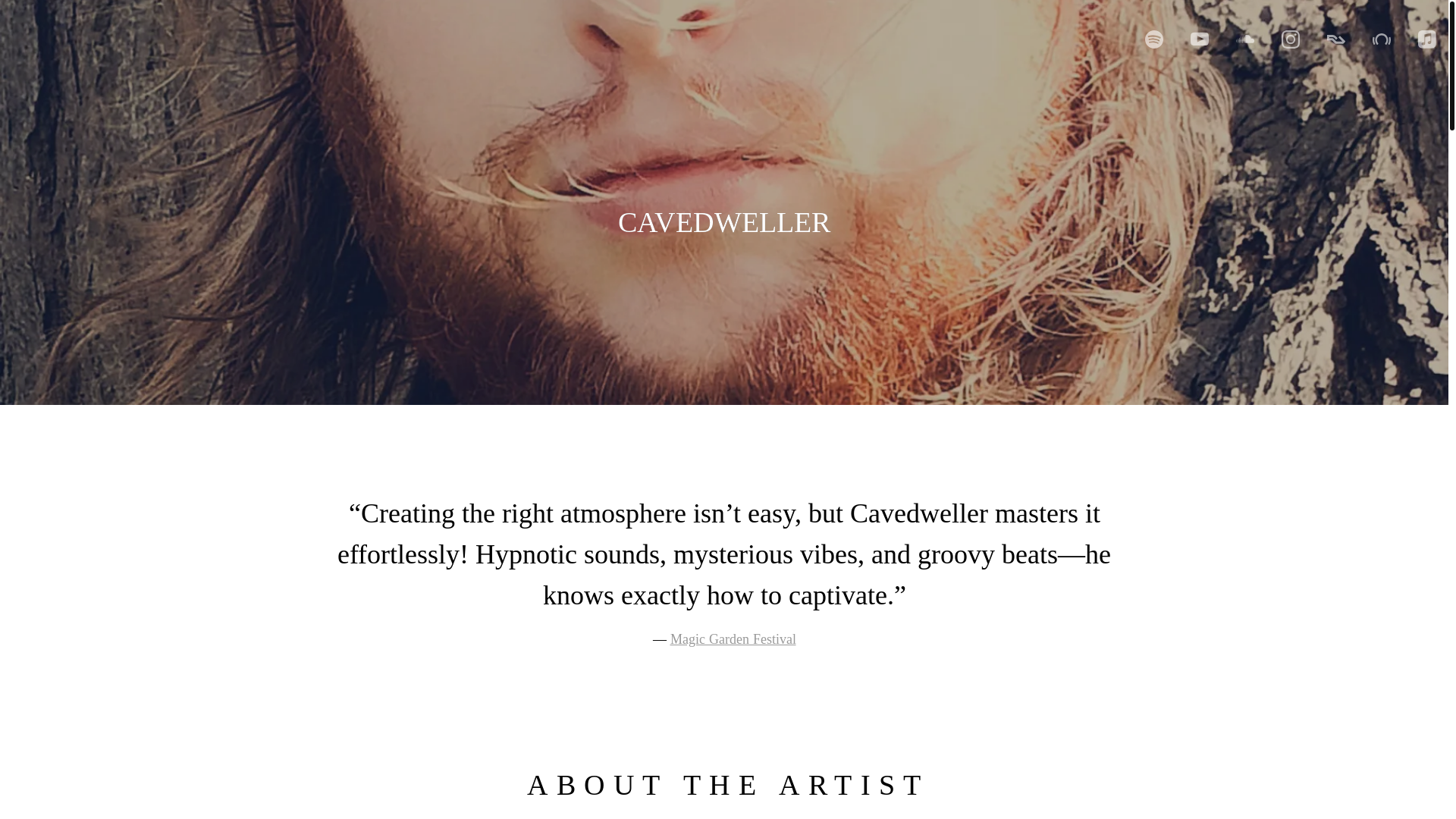 website screenshot of https://cavedwellersound.com/