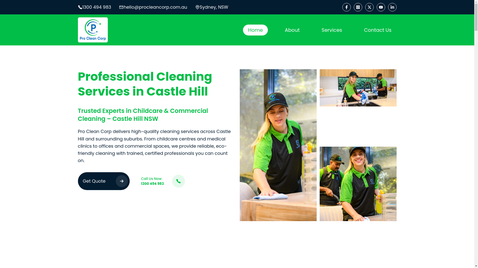 website screenshot of https://commercial-cleaning-castle-hill.com.au/