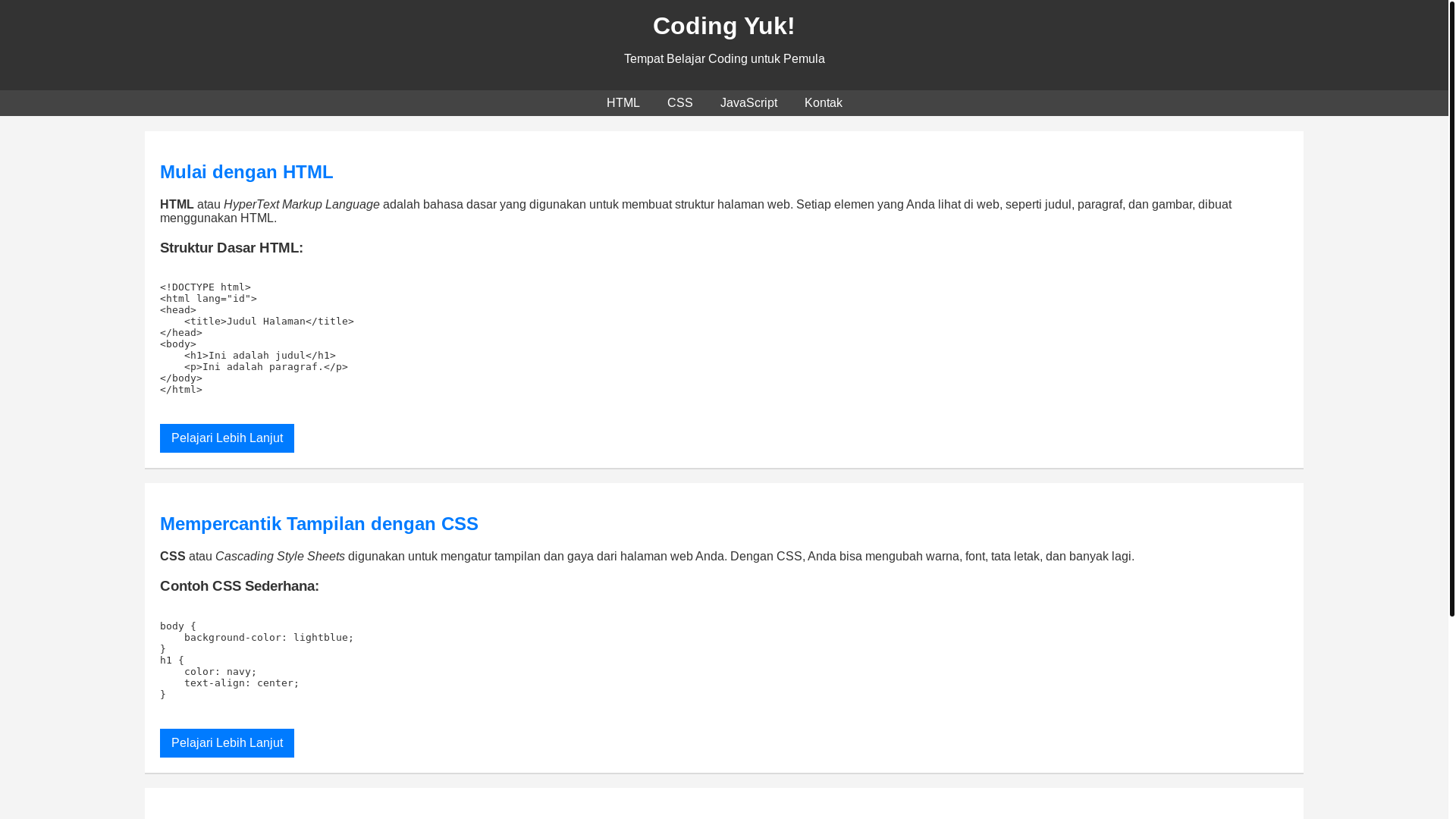 website screenshot of https://coding-belajar.pages.dev/