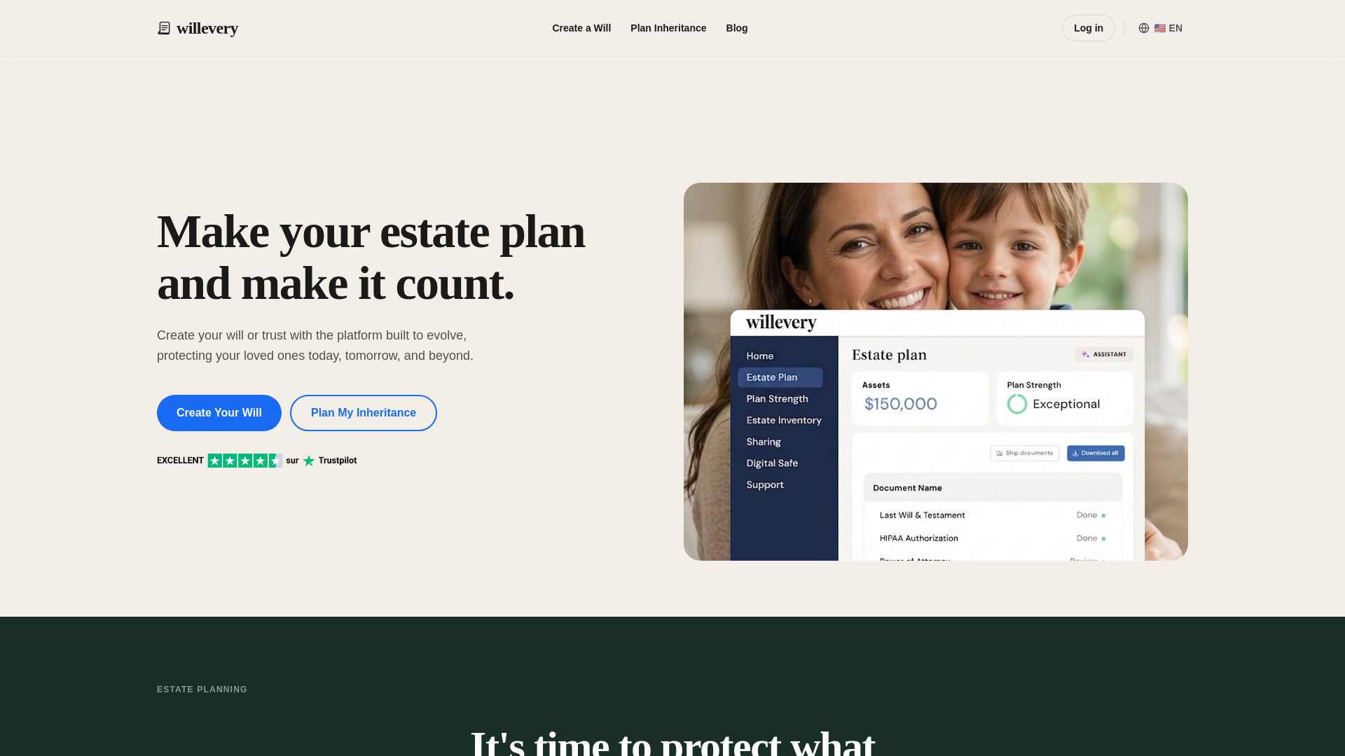 website screenshot of https://willevery.com/
