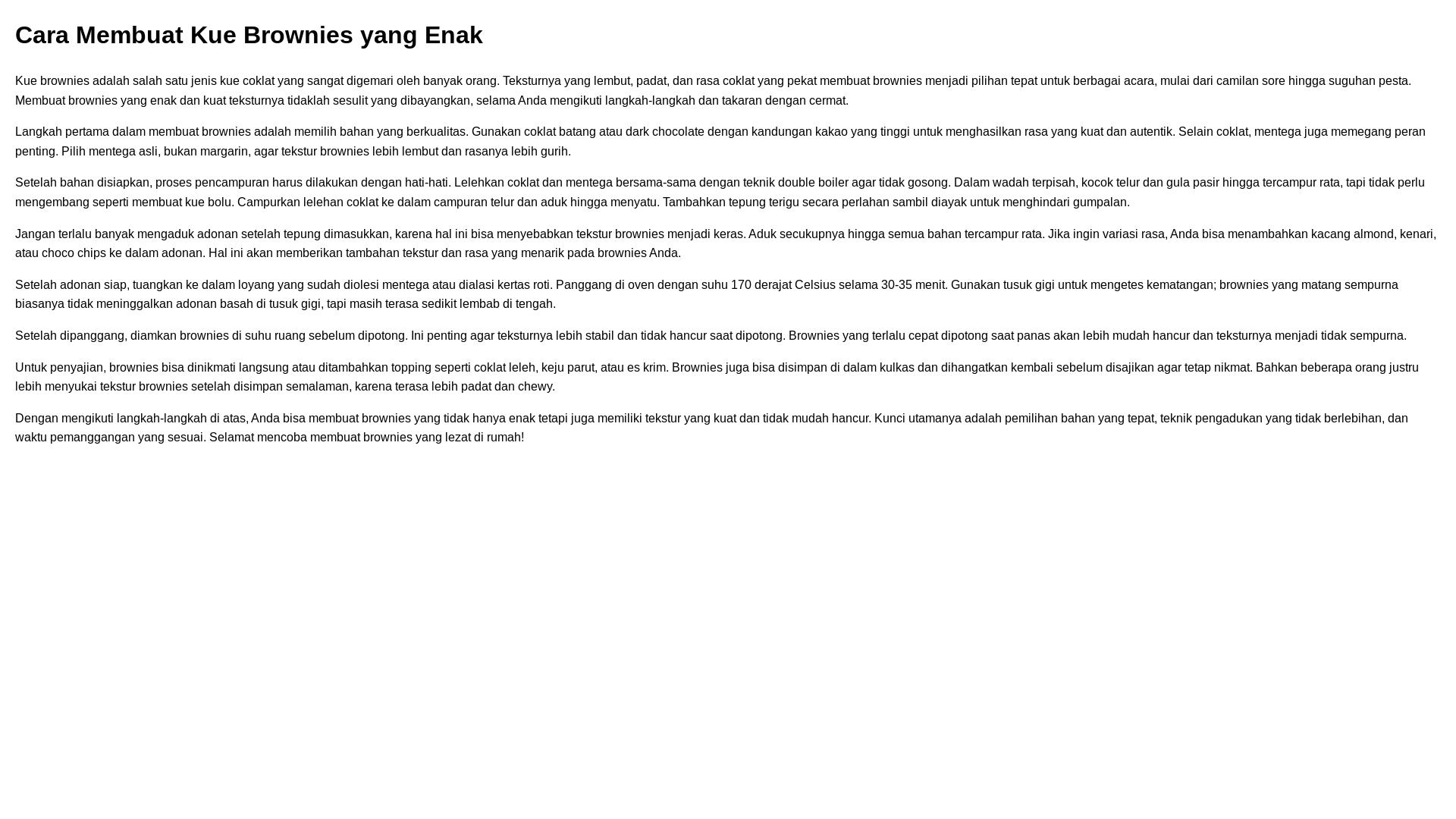 website screenshot of https://cara-buat-brownis.pages.dev/