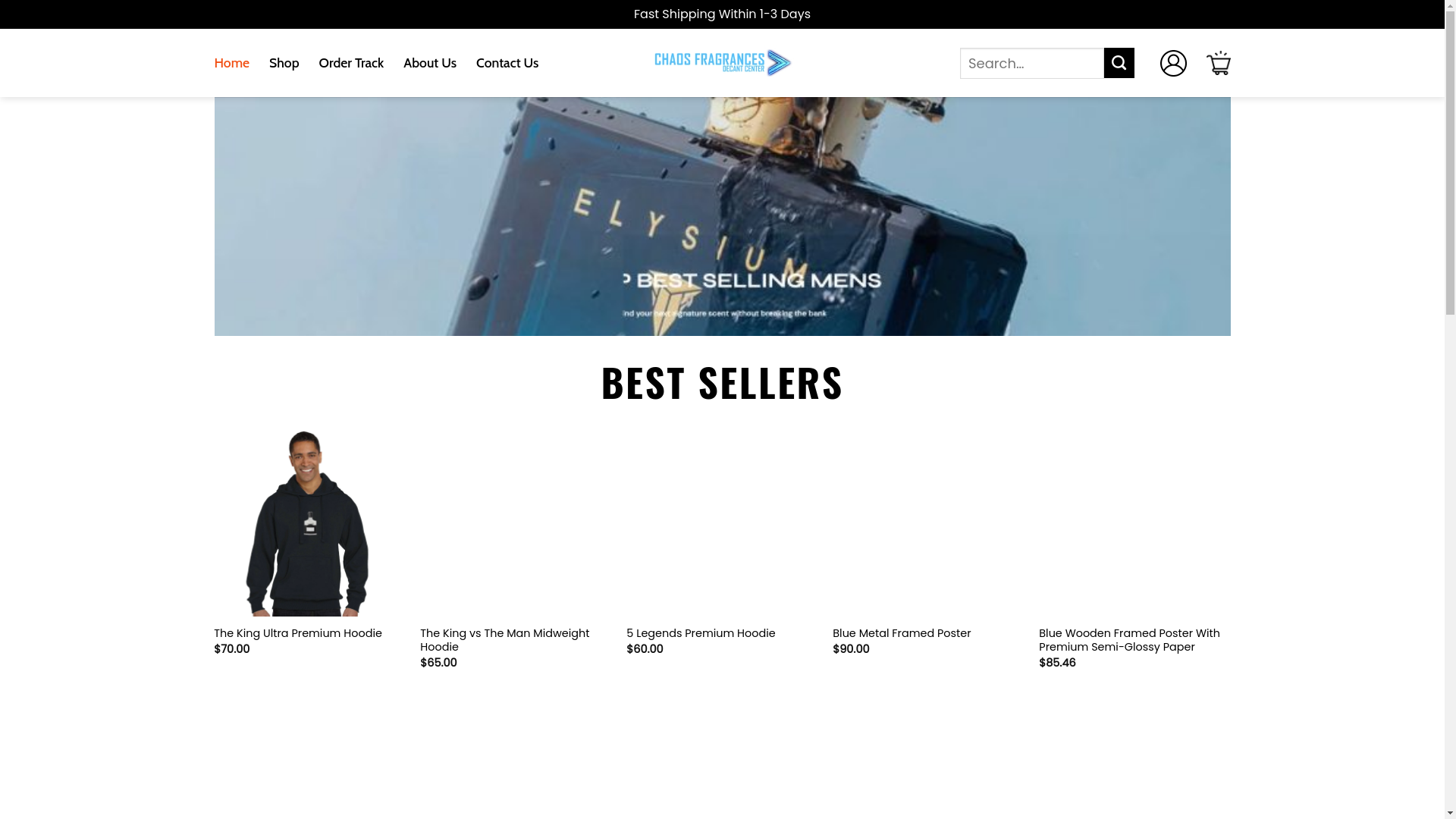 website screenshot of https://holachaosfragrances.shop/