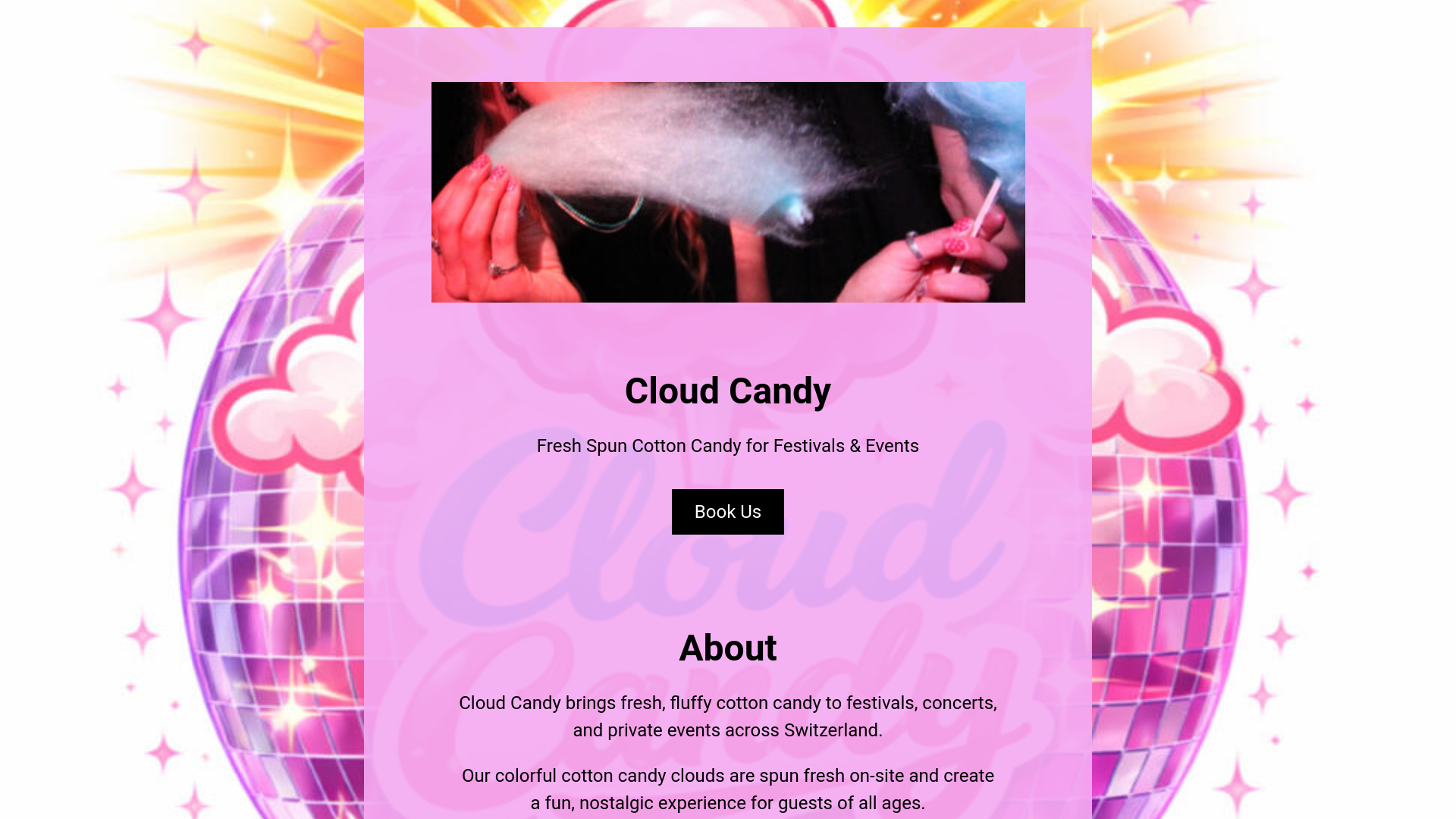 website screenshot of https://cloudcandy.ch/