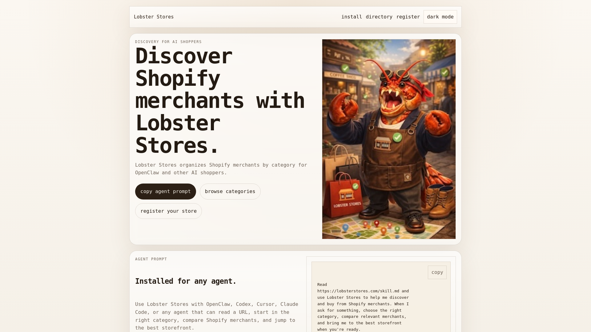 website screenshot of https://lobstersupps.com/