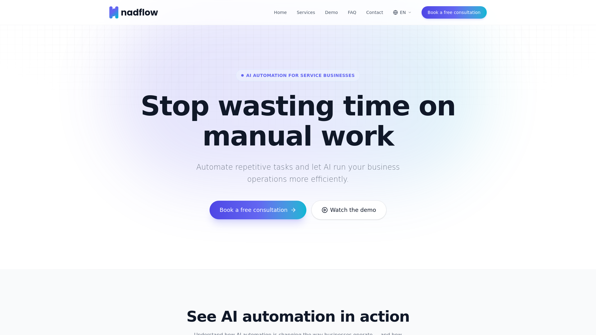website screenshot of https://nadflow.io/
