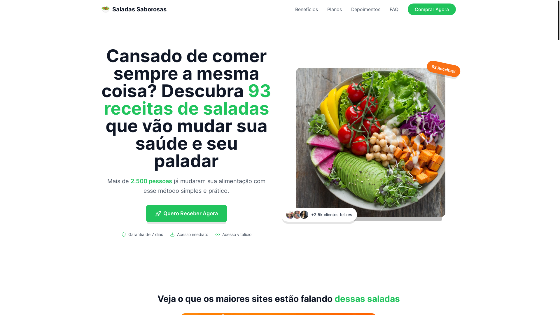 website screenshot of https://saladaspremium.site/