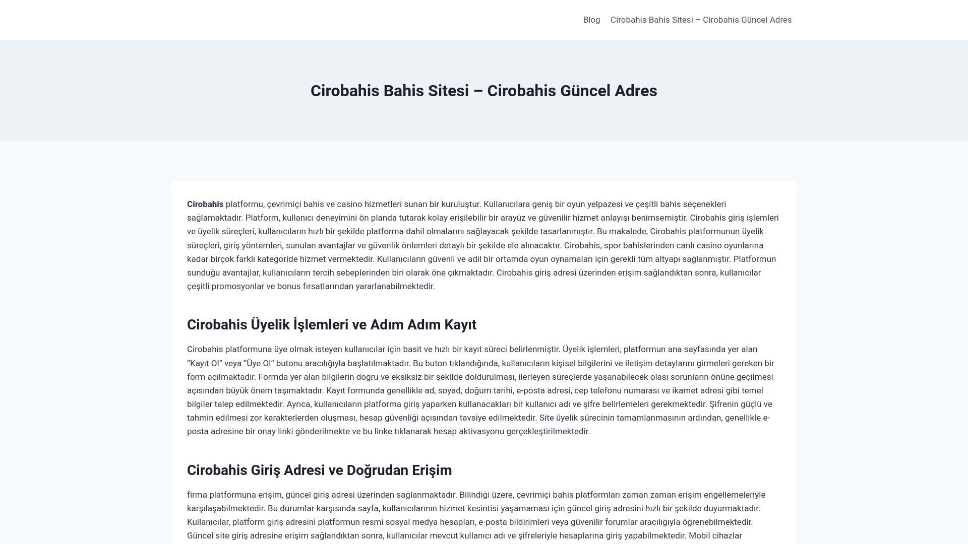 website screenshot of https://cirobahiss.com/