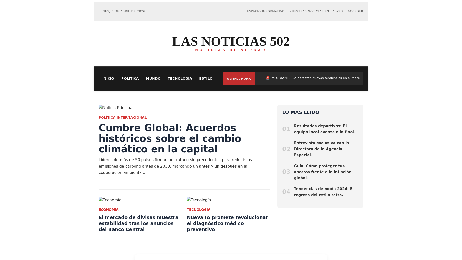 website screenshot of https://lasnoticias502.online/