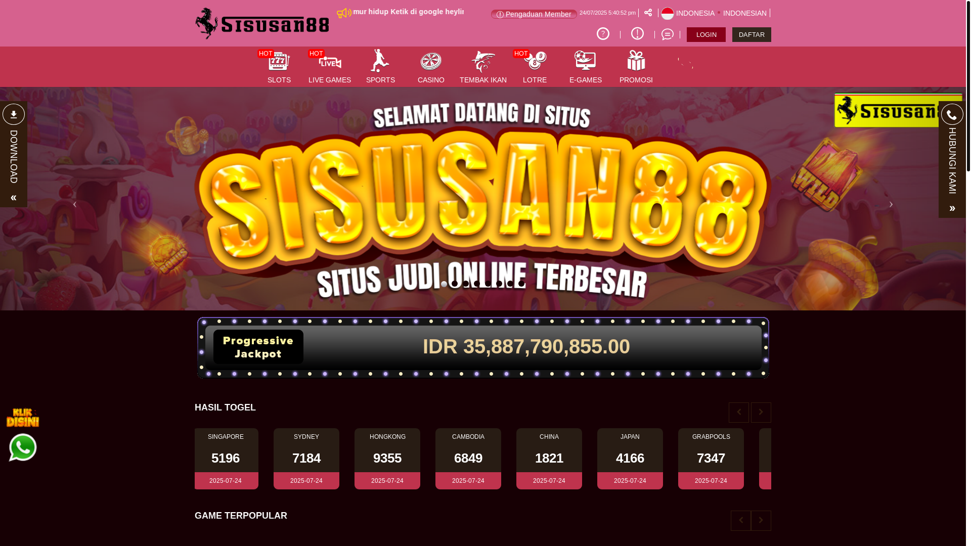 website screenshot of https://sisusan88reborn.xyz/