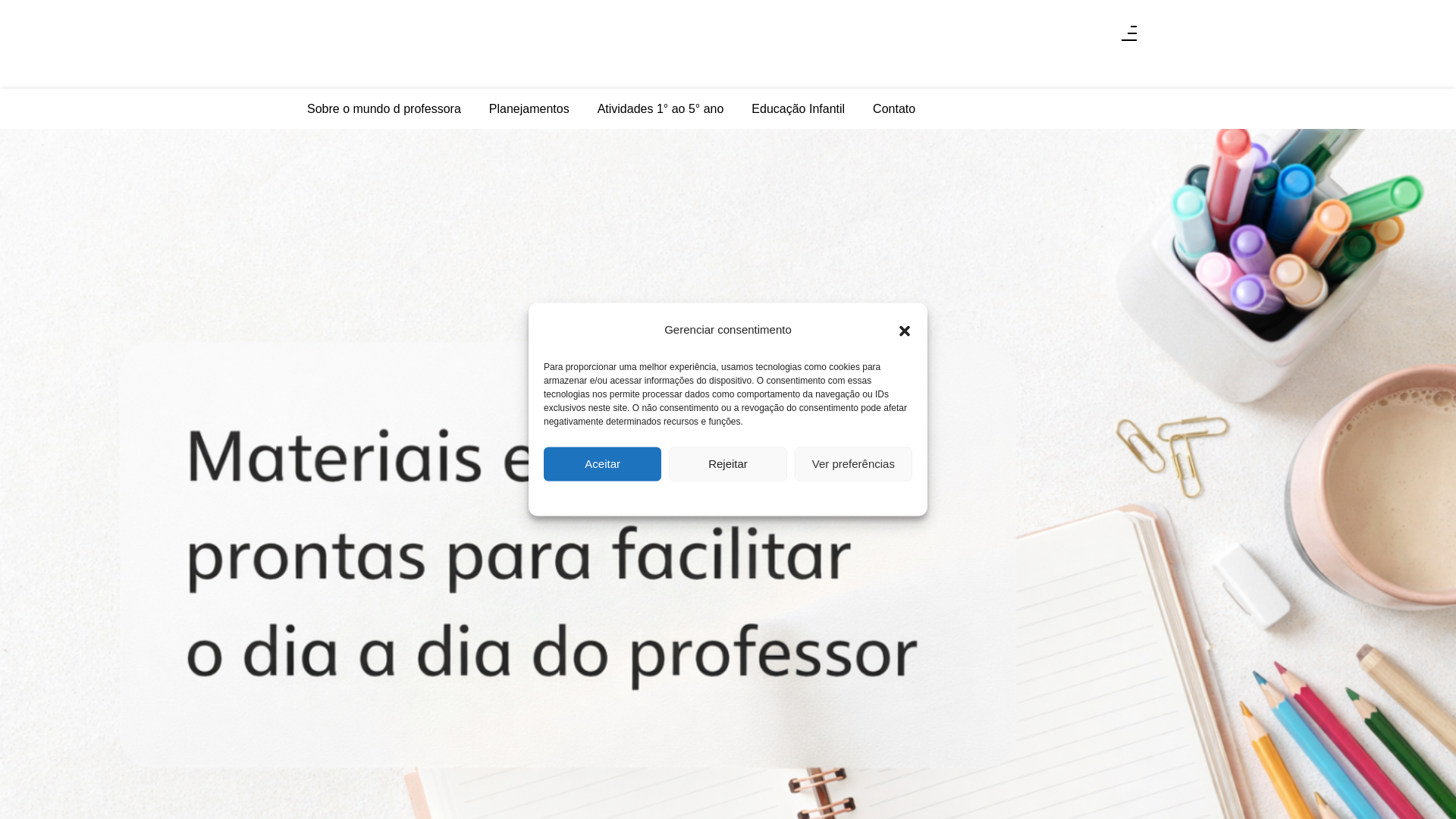 website screenshot of https://mundodprofessora.com/