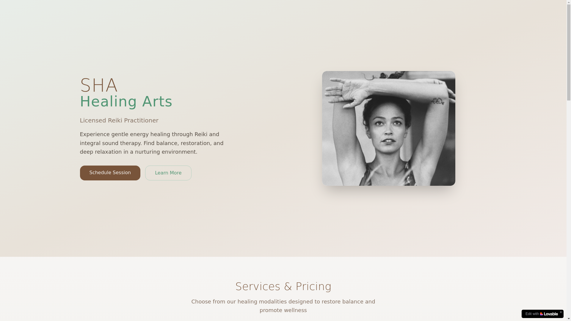 website screenshot of https://shahealingarts.com/