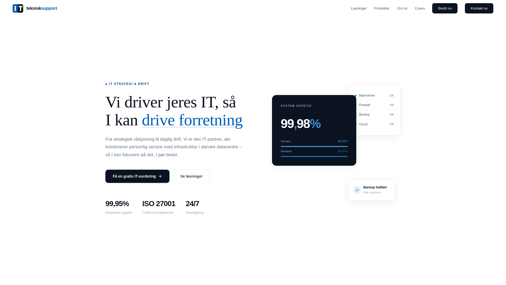 website screenshot of https://teknisksupport.dk