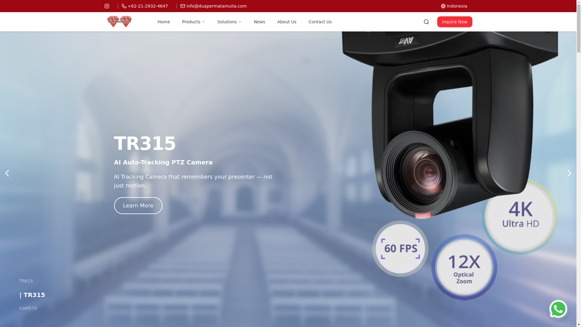 website screenshot of https://duapermatamulia.co.id/
